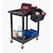 Luxor Plastic Utility Tub Cart - 24" x 18" - Two Shelves with Outrigger Utility Cart Bins SEC11-B-OUTRIG - alternate 1
